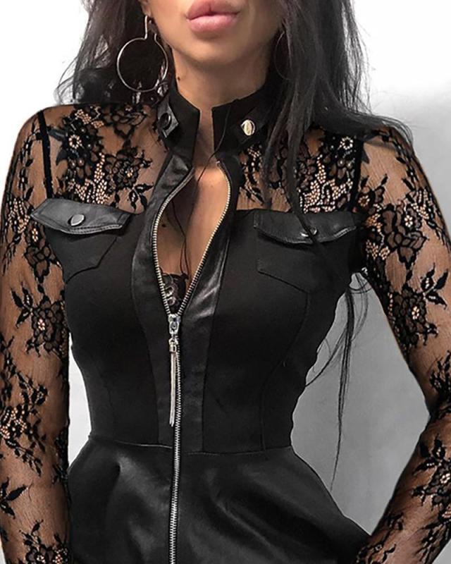 Modisches PU-Lederkleid mit Taillenbetonung – Elegant & Stylisch